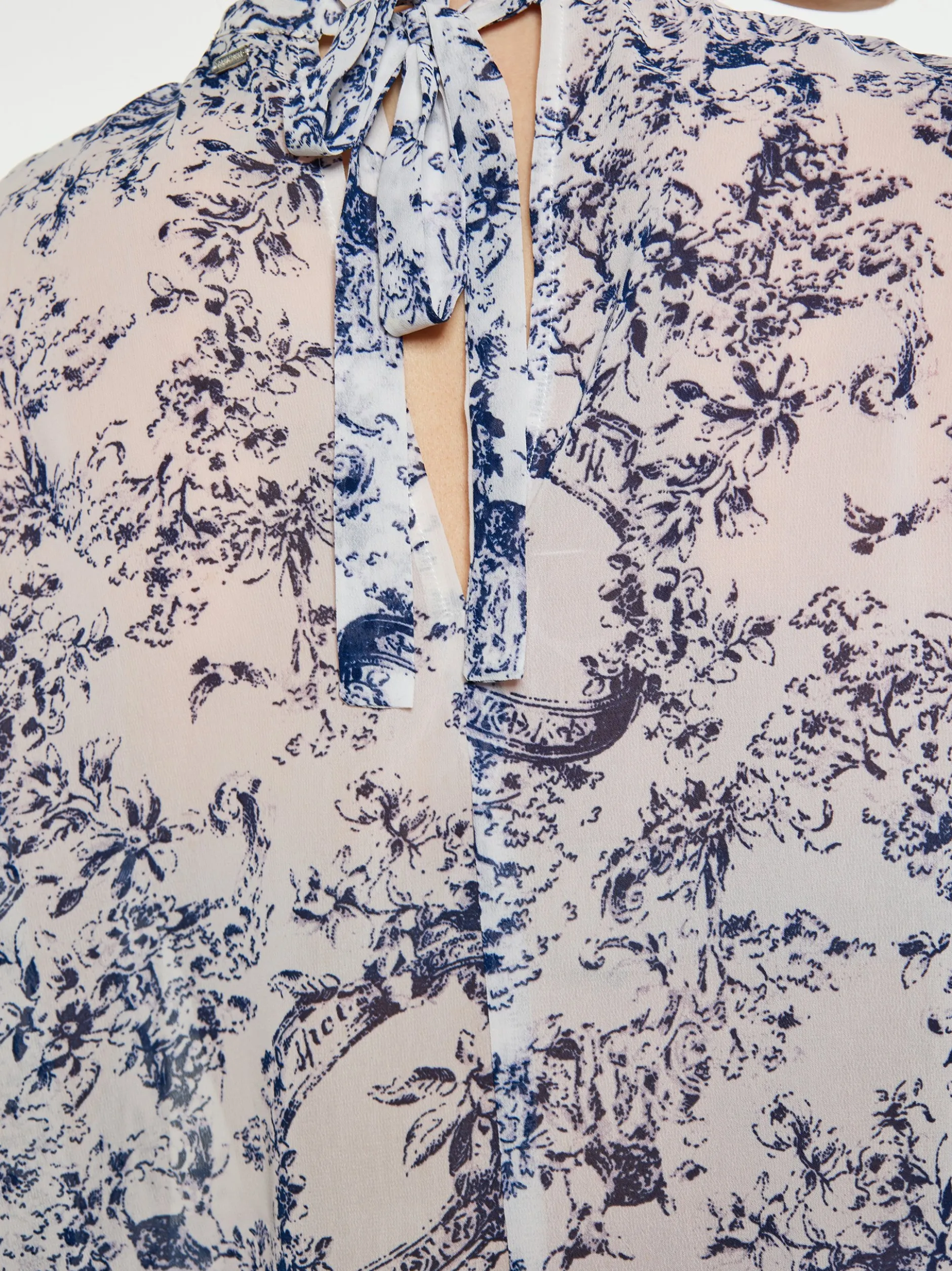 Dreimaster Damen Bluse in marine - Ausschnitt: Rundhals