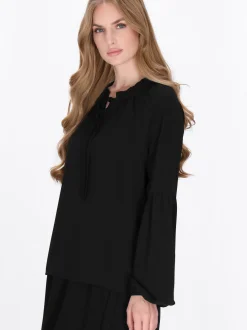 Dreimaster Damen Bluse in schwarz
