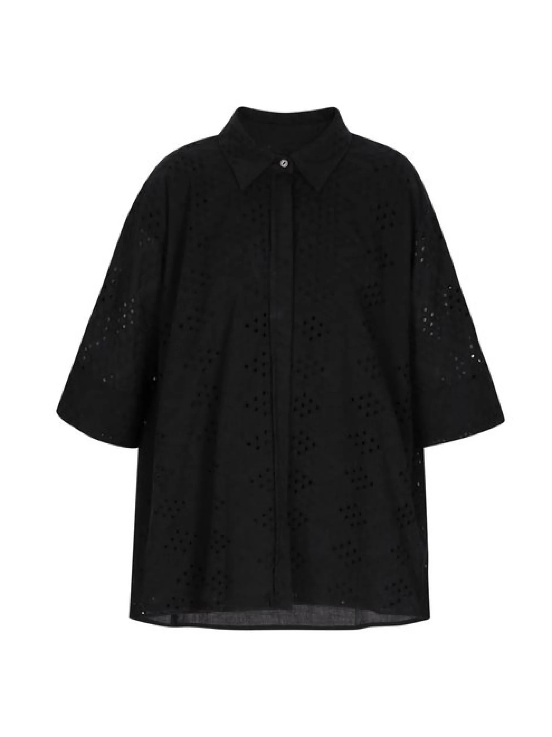 Dreimaster Damen Bluse in schwarz