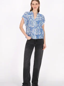 Dreimaster Damen Bluse in türkis