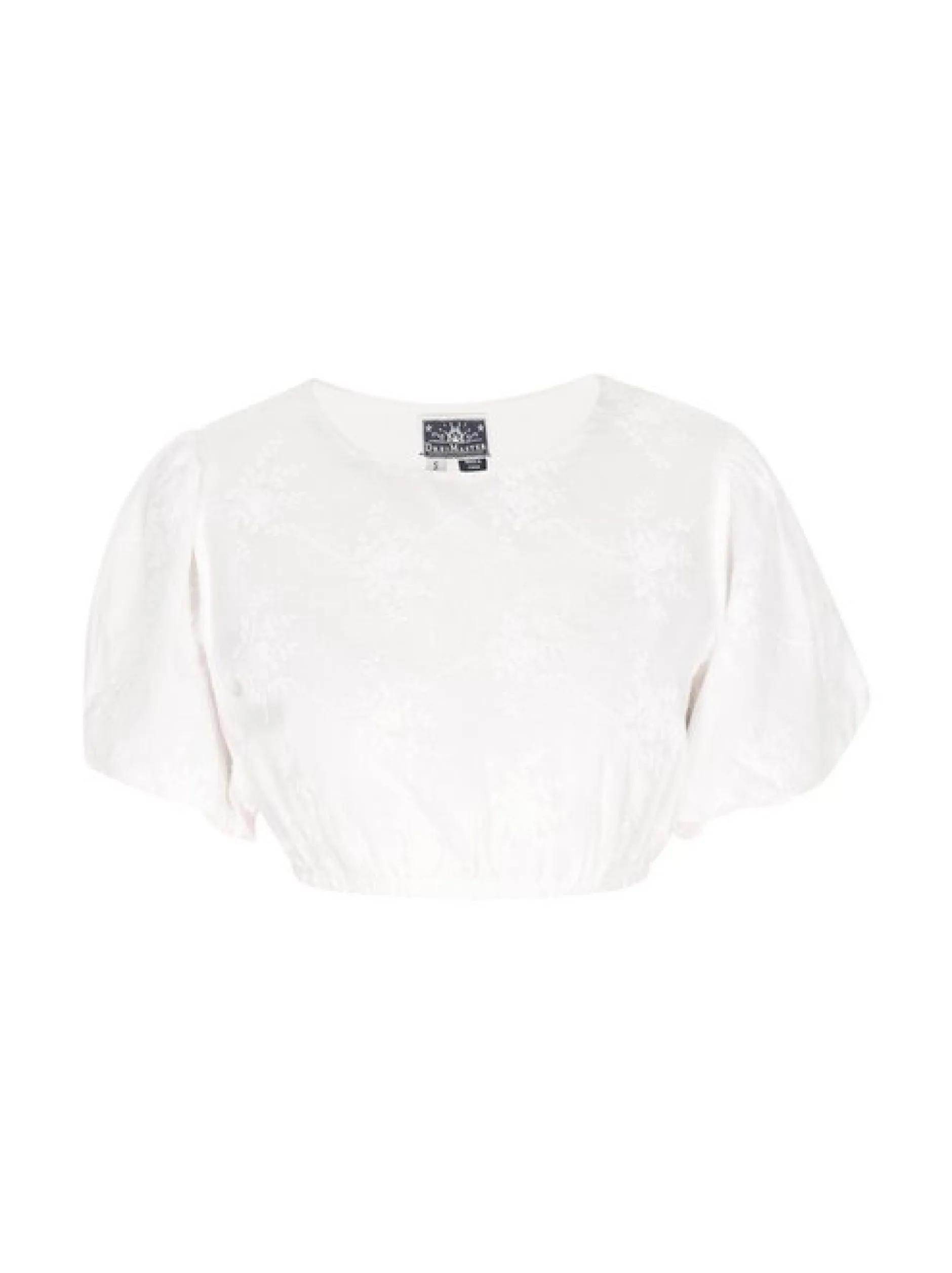 Dreimaster Damen Bluse in weiß - Ausschnitt: Rundhals