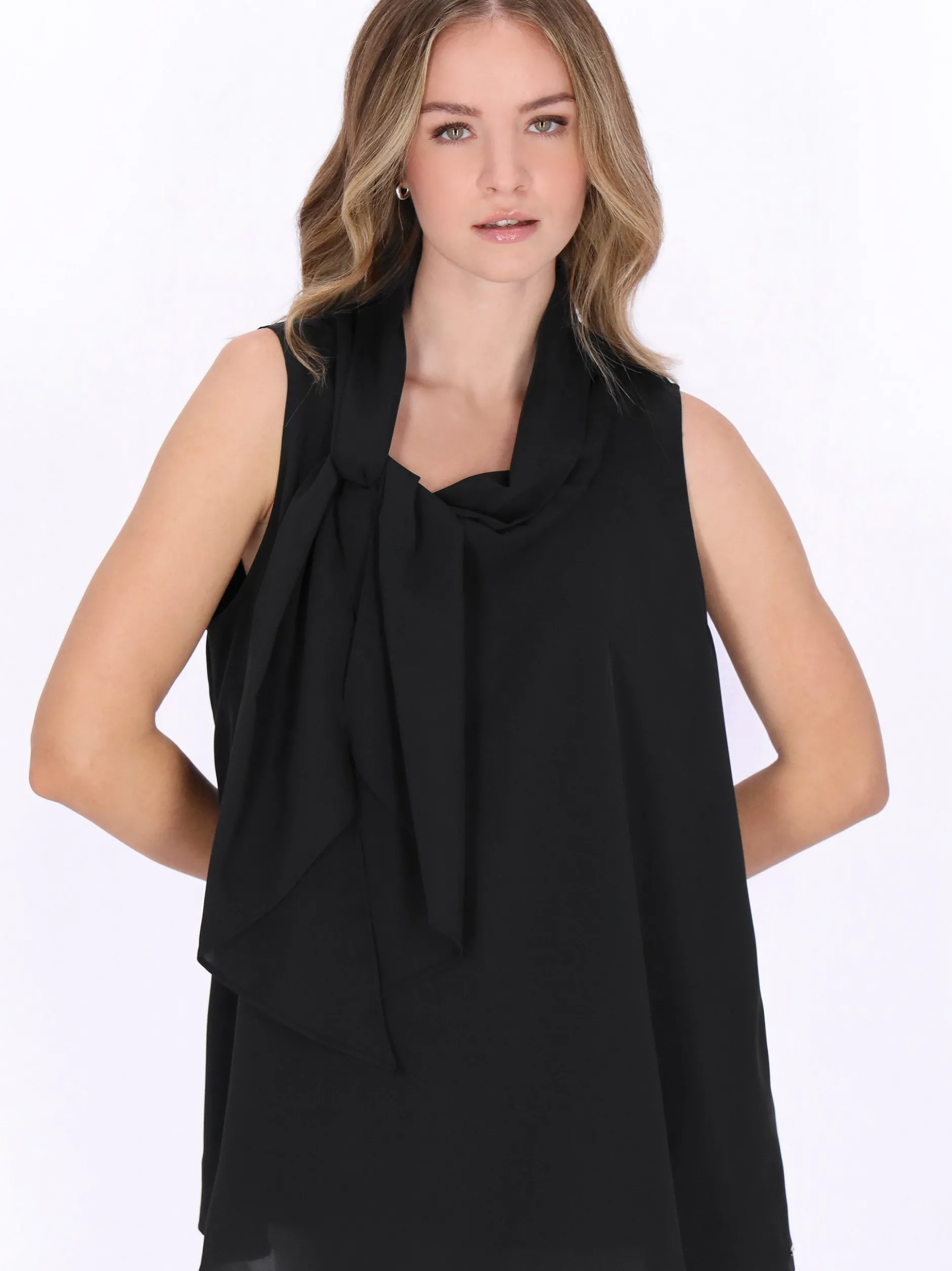 Dreimaster Damen Blusentop in schwarz