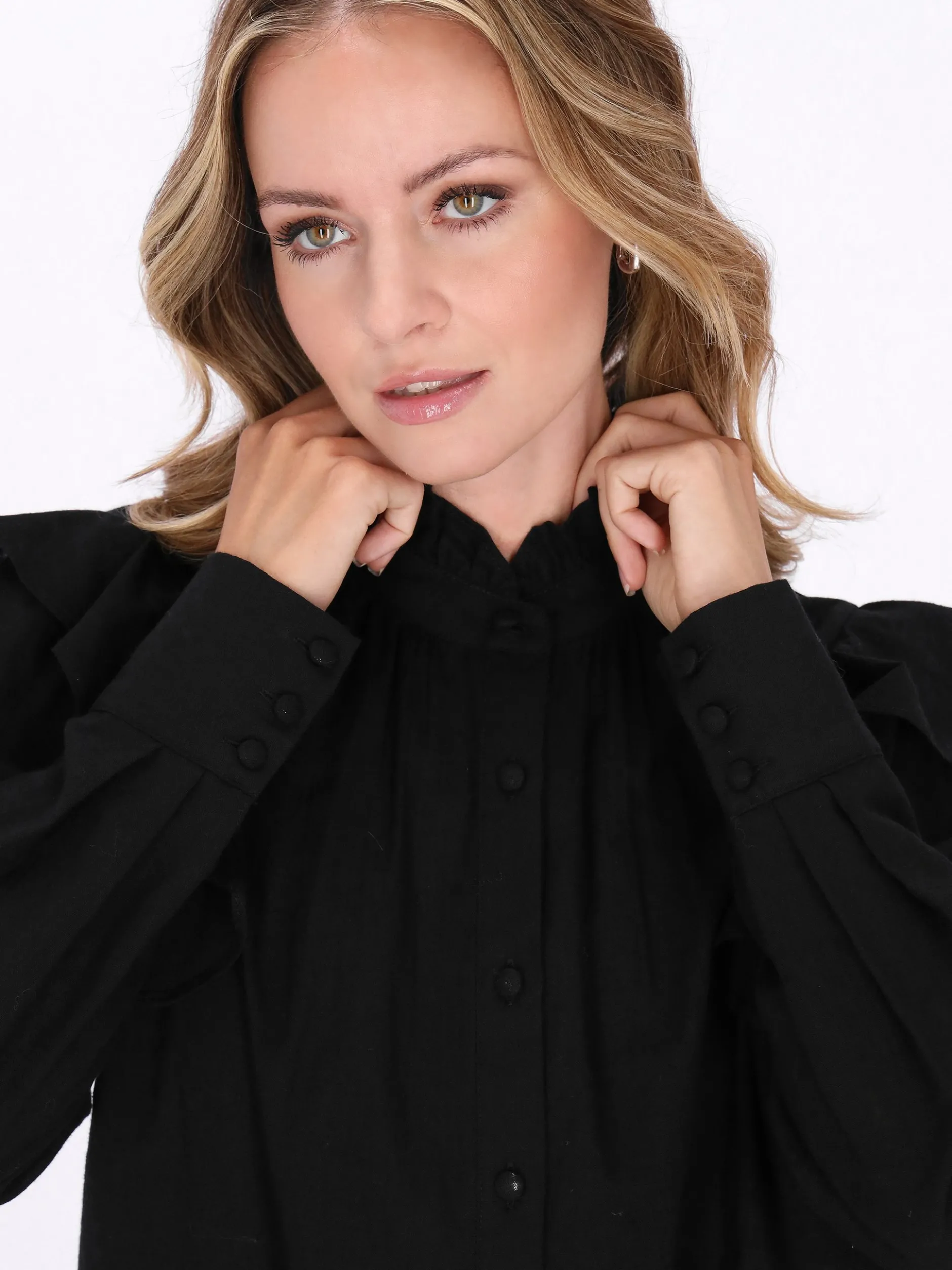 Dreimaster Damen Hemd in schwarz