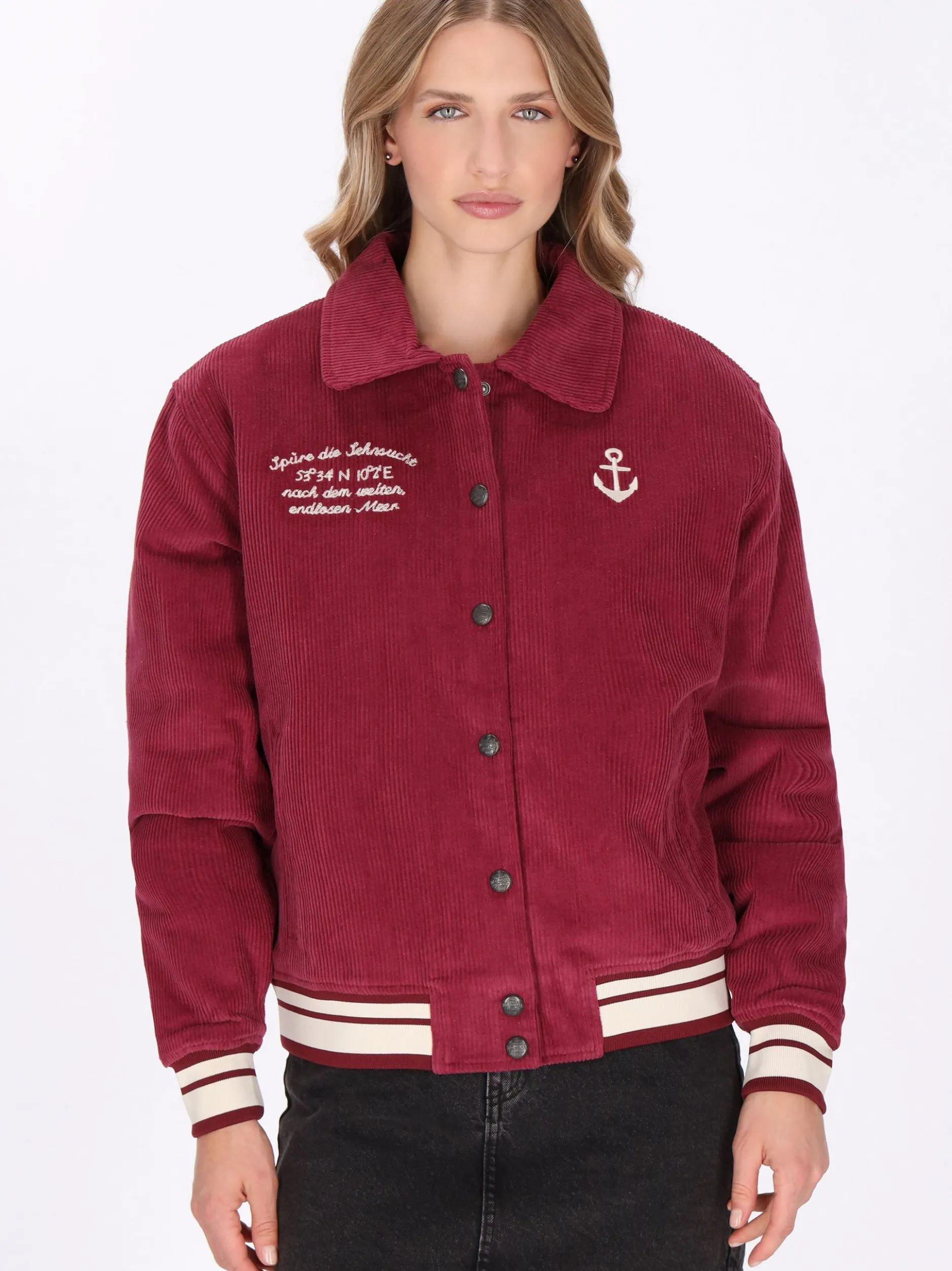 Dreimaster Damen Jacke in bordeaux