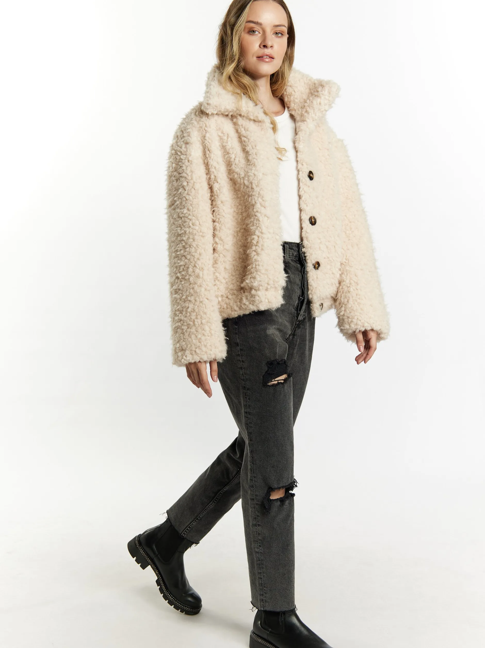 Dreimaster Damen Jacke in ecru