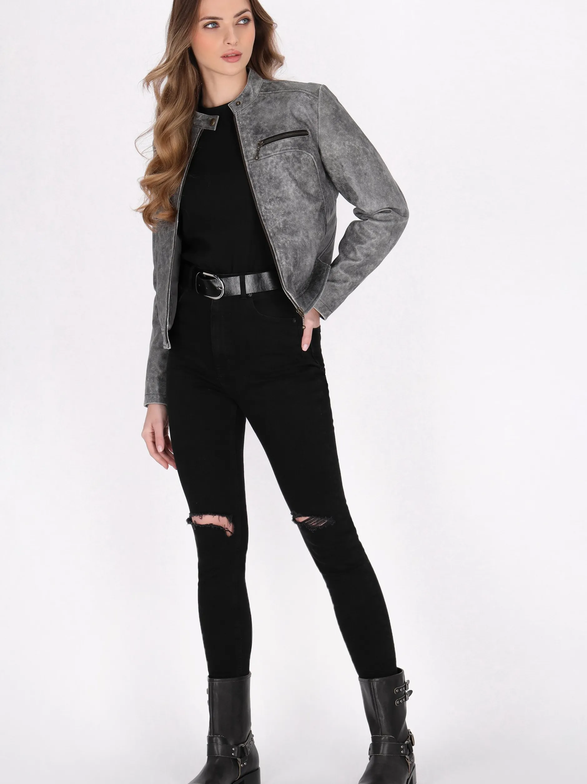 Dreimaster Damen Jacke in grau