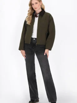 Dreimaster Damen Jacke in oliv
