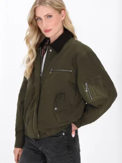 Dreimaster Damen Jacke in oliv