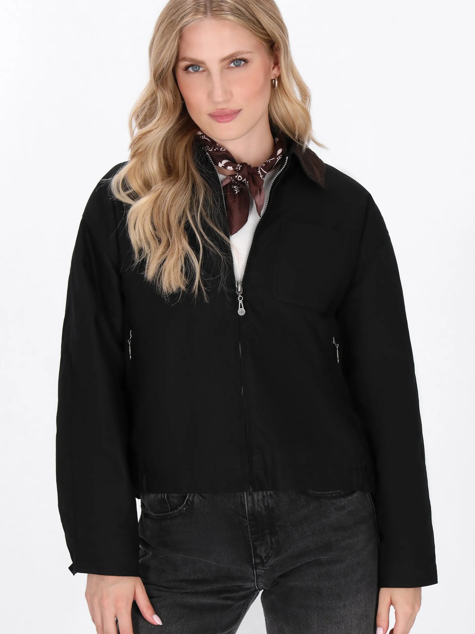 Dreimaster Damen Jacke in schwarz