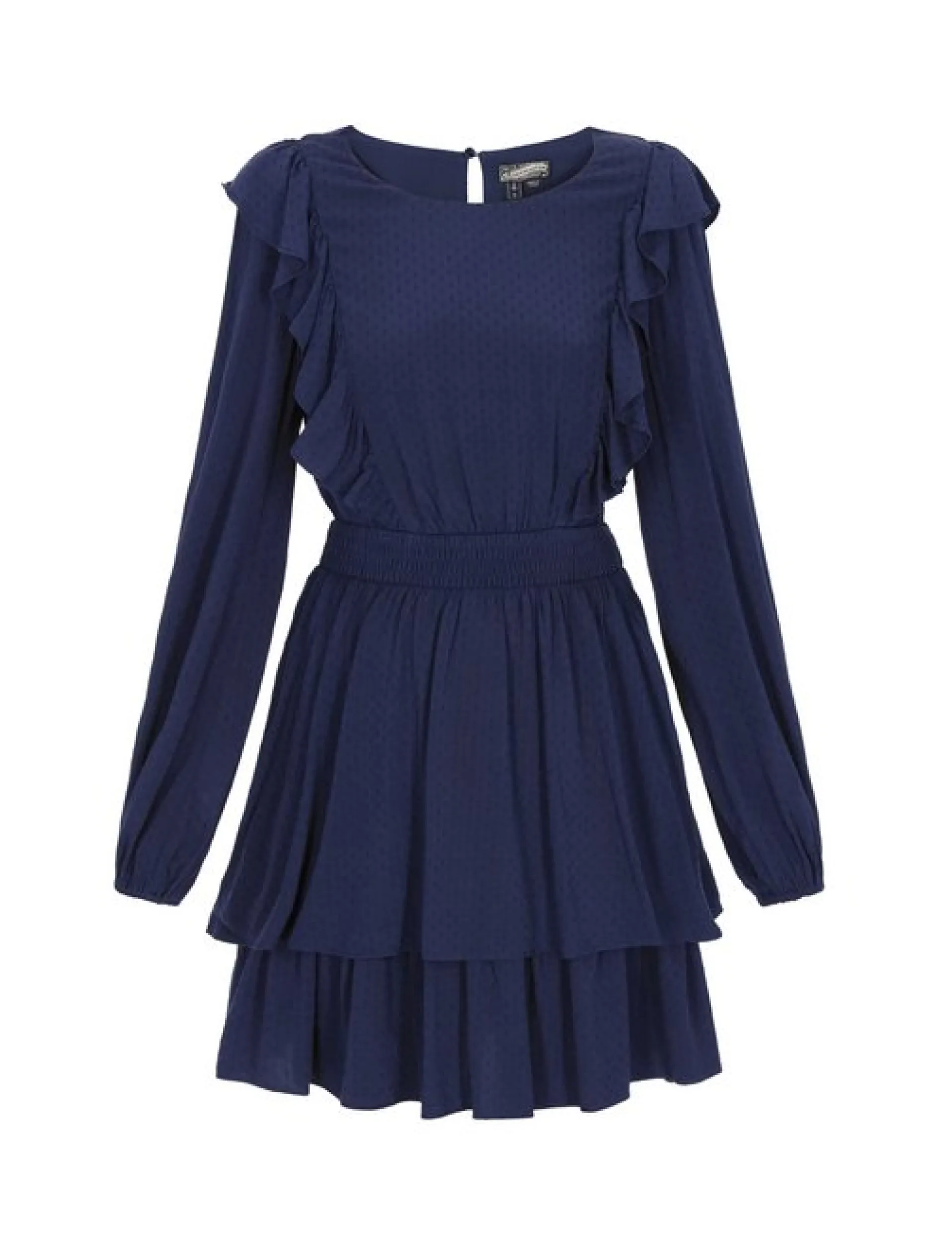 Dreimaster Damen Kleid in blau - Ausschnitt: Rundhals