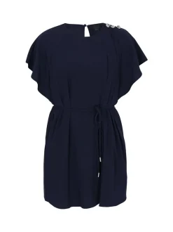 Dreimaster Damen Kleid in blau - Ausschnitt: Rundhals