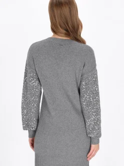 Dreimaster Damen Kleid in grau - Länge: mittel