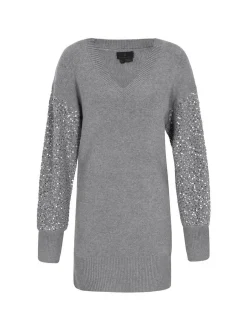 Dreimaster Damen Kleid in grau - Länge: mittel