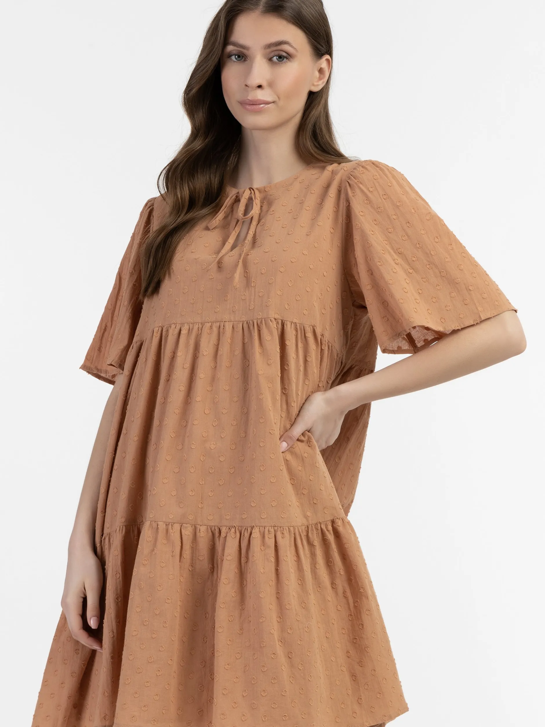 Dreimaster Damen Kleid in nougat - Länge: mittel