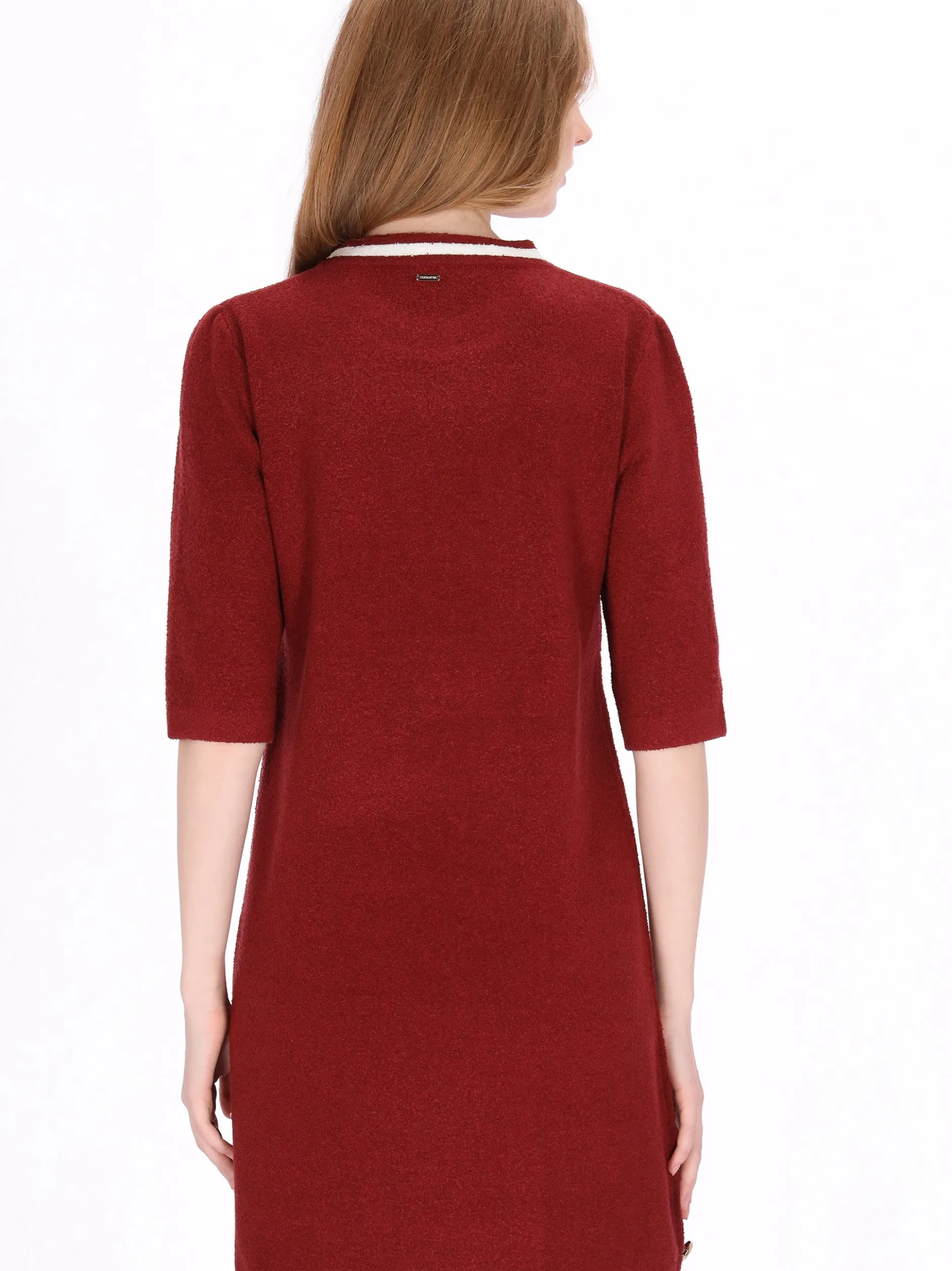 Dreimaster Damen Kleid in rot - Ausschnitt: Rundhals
