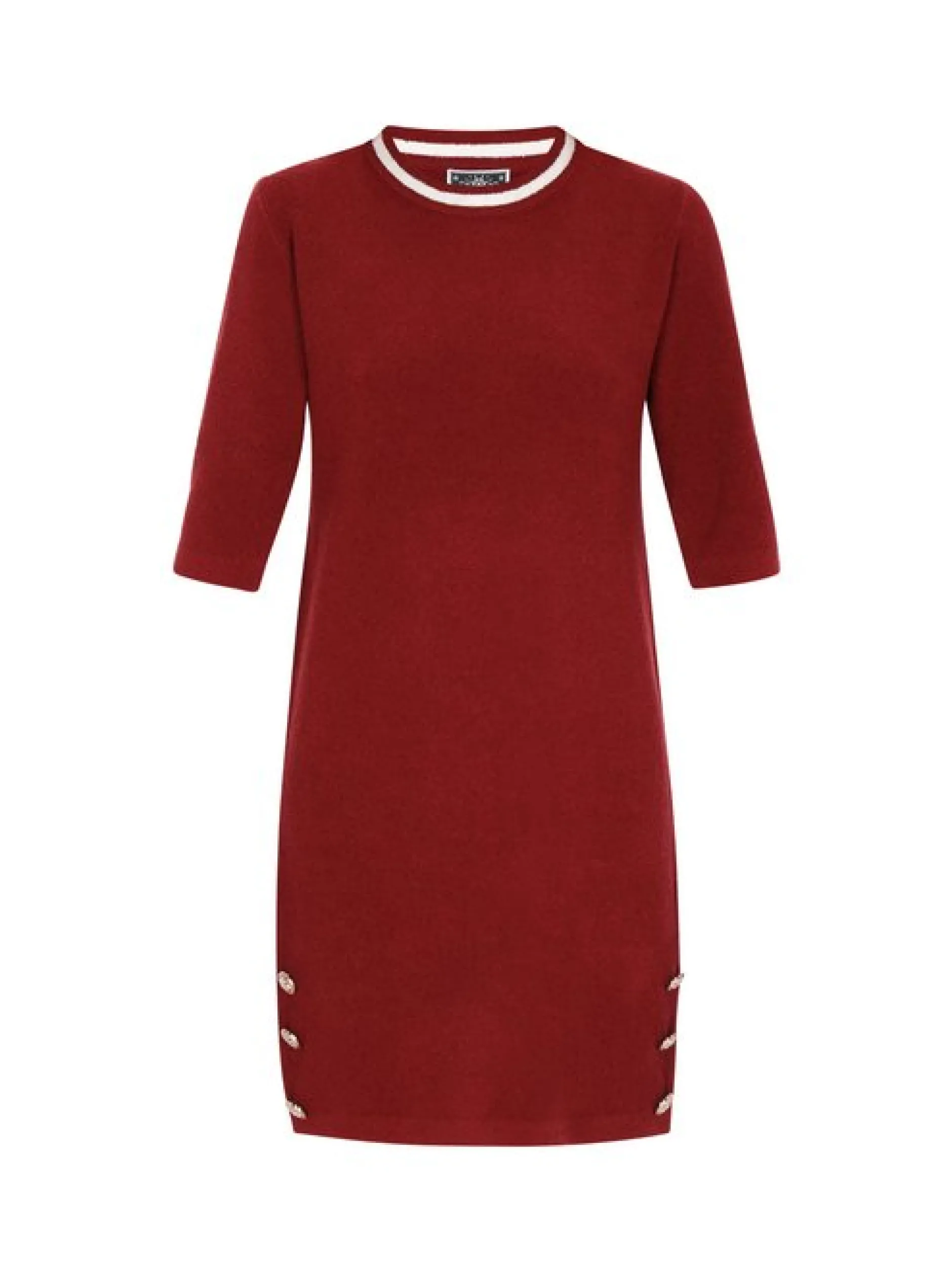 Dreimaster Damen Kleid in rot - Ausschnitt: Rundhals