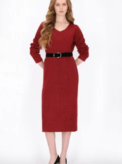 Dreimaster Damen Kleid in rot - Länge: mittel