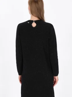 Dreimaster Damen Kleid in schwarz - Ausschnitt: Rundhals