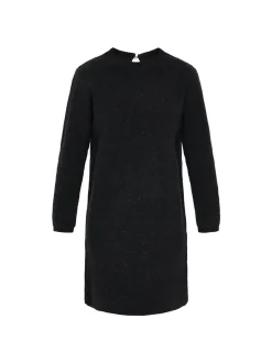 Dreimaster Damen Kleid in schwarz - Ausschnitt: Rundhals