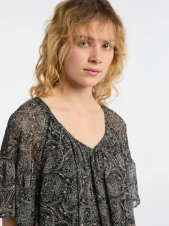 Dreimaster Damen Kleid in schwarz - Ausschnitt: Rundhals
