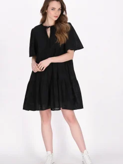 Dreimaster Damen Kleid in schwarz - Länge: mittel