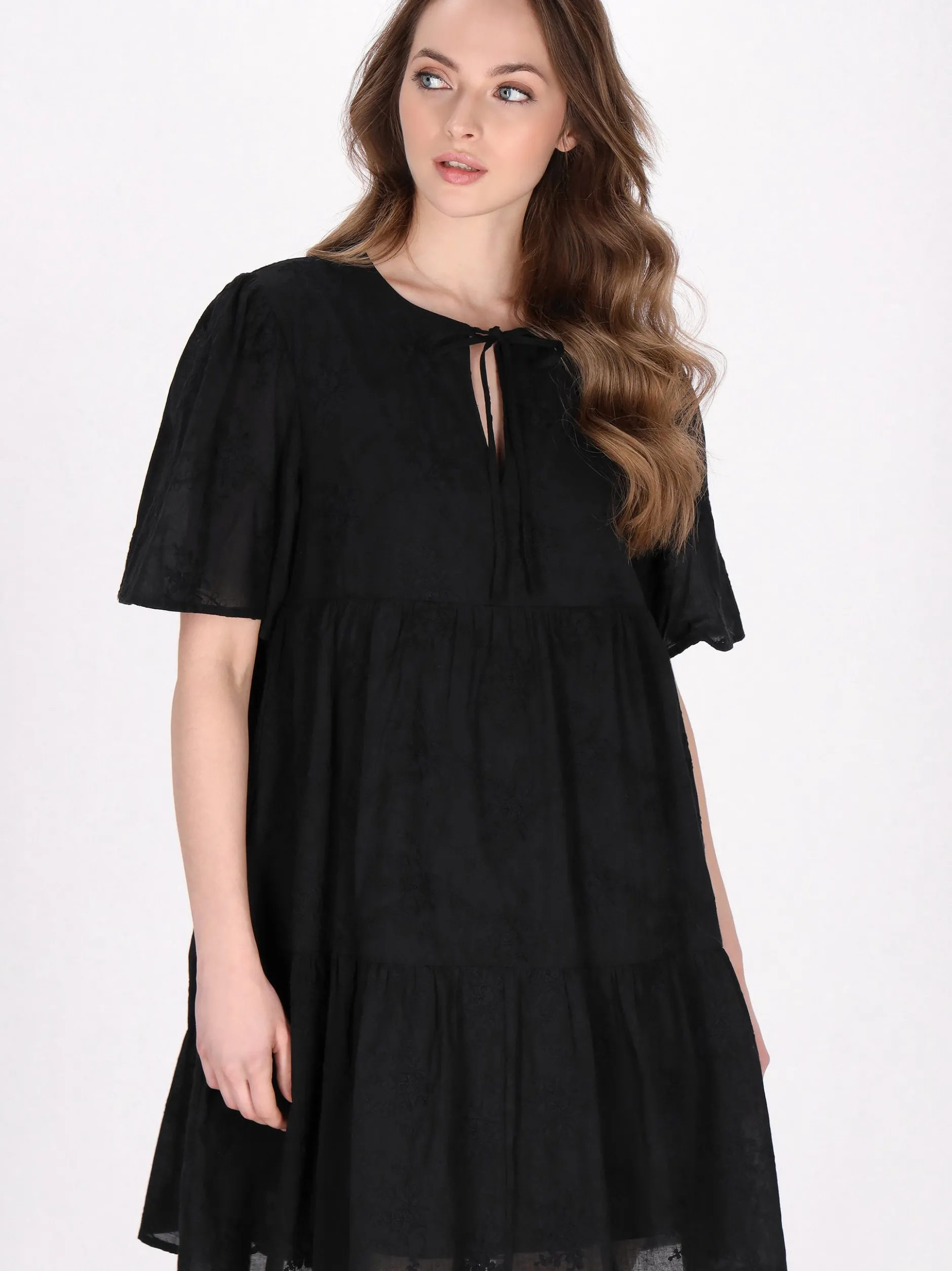 Dreimaster Damen Kleid in schwarz - Länge: mittel