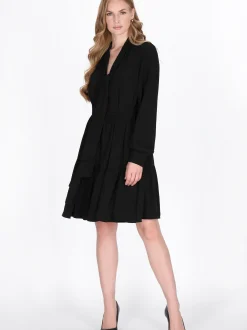 Dreimaster Damen Kleid in schwarz - Länge: mittel