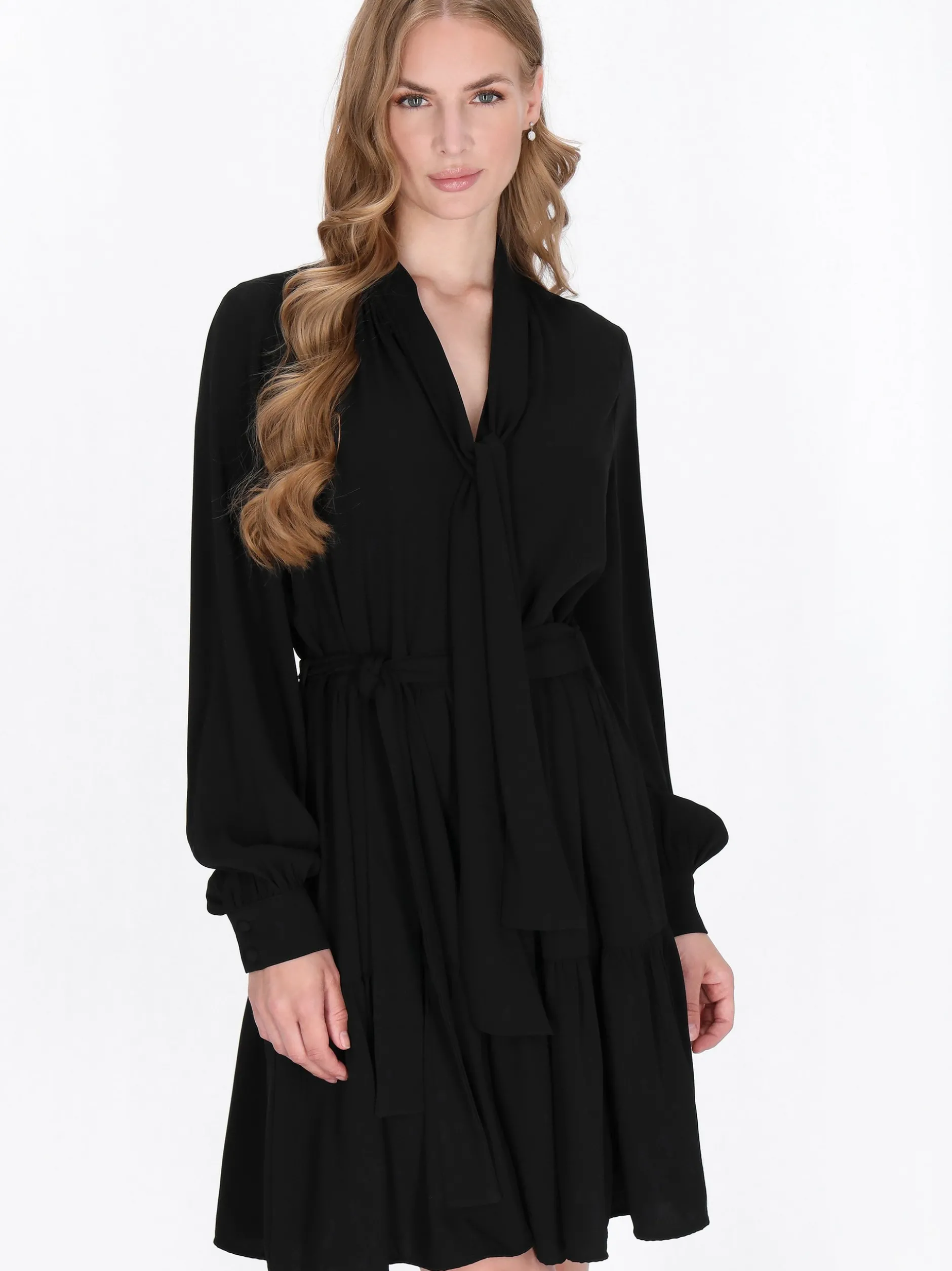 Dreimaster Damen Kleid in schwarz - Länge: mittel