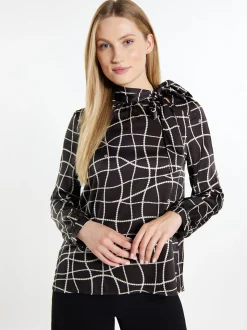 Dreimaster Damen Langarmbluse in weiß