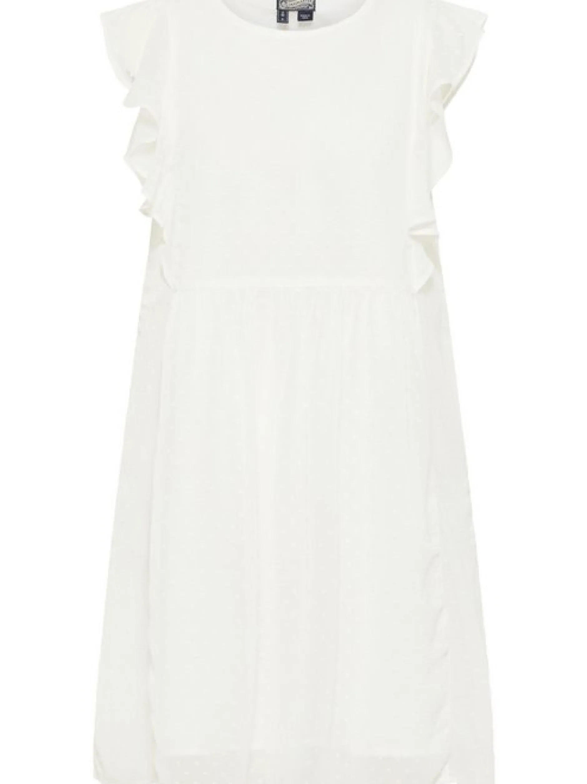 Dreimaster Damen Midikleid mit Rüschen in weiß