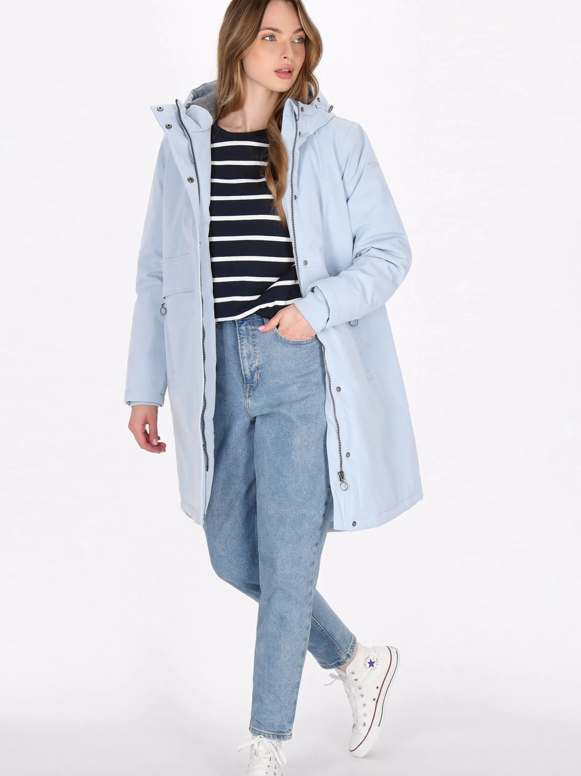 Dreimaster Damen Parka in blau