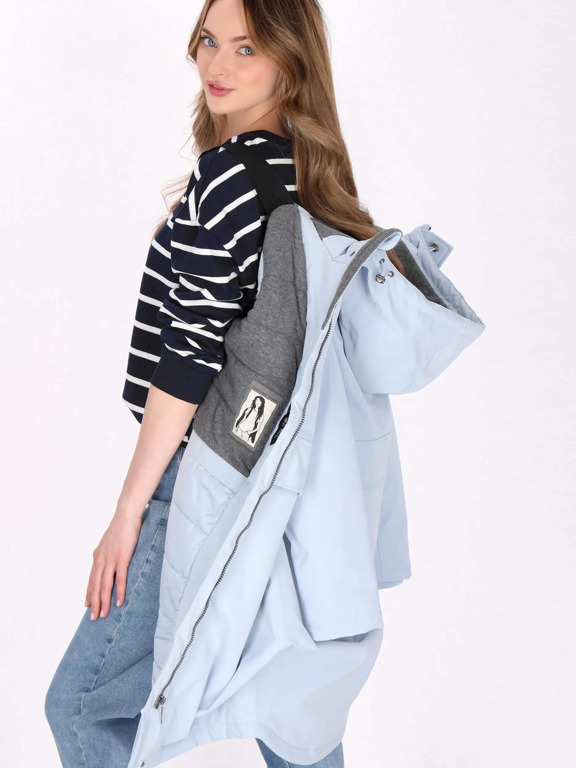 Dreimaster Damen Parka in blau