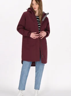 Dreimaster Damen Parka in bordeaux