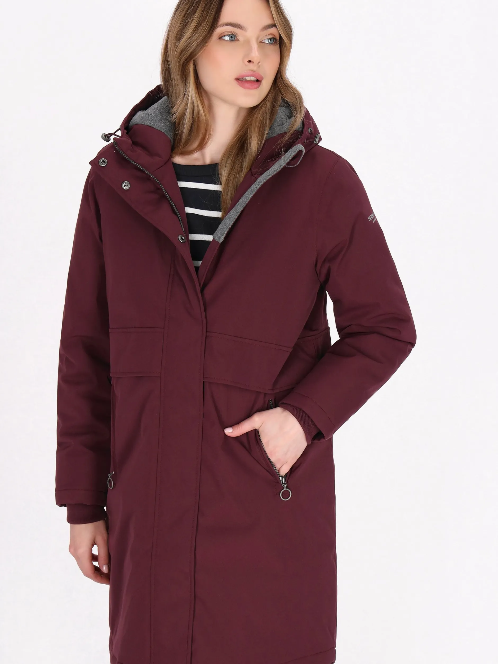 Dreimaster Damen Parka in bordeaux