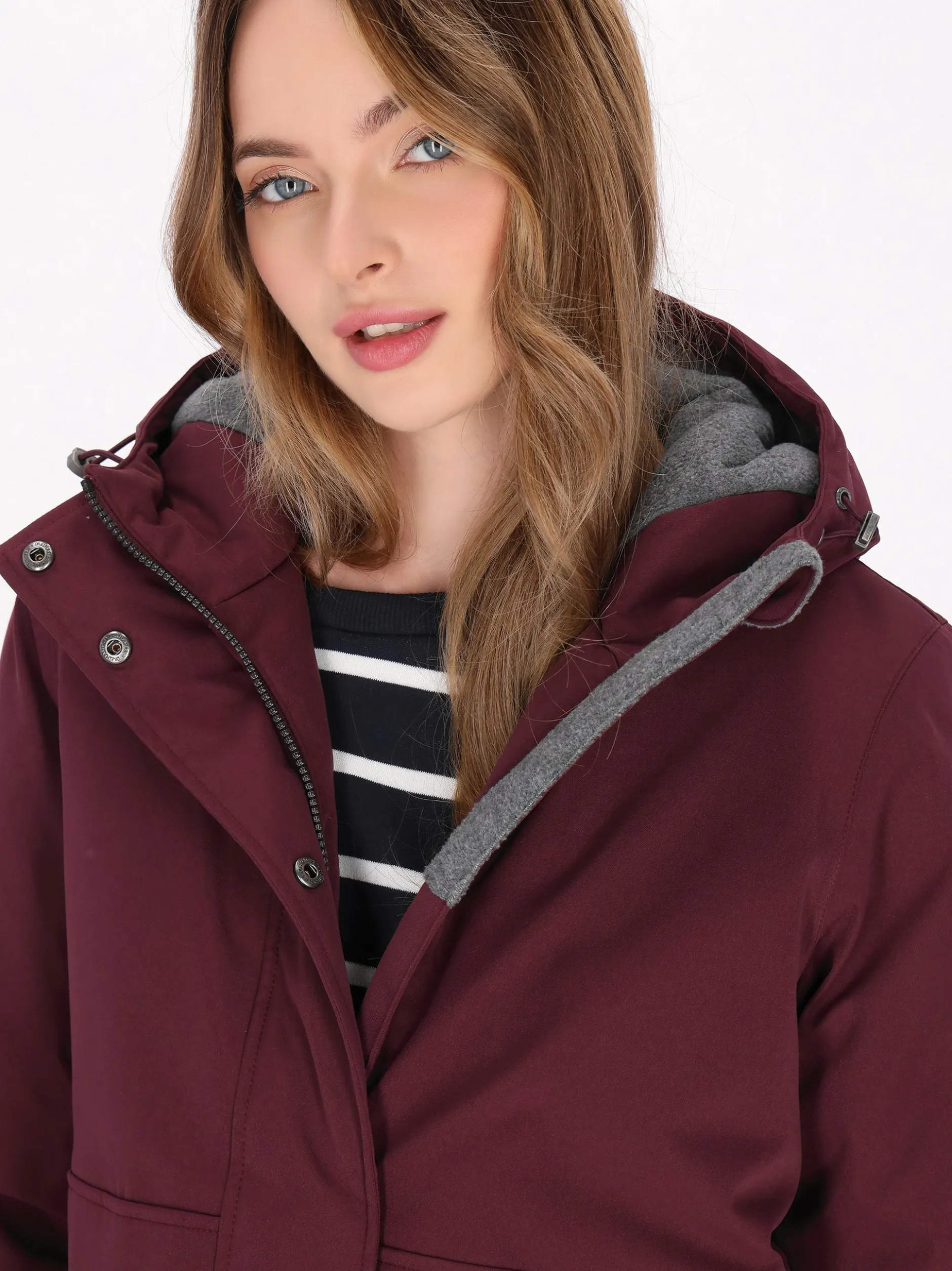 Dreimaster Damen Parka in bordeaux