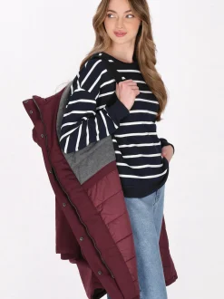 Dreimaster Damen Parka in bordeaux
