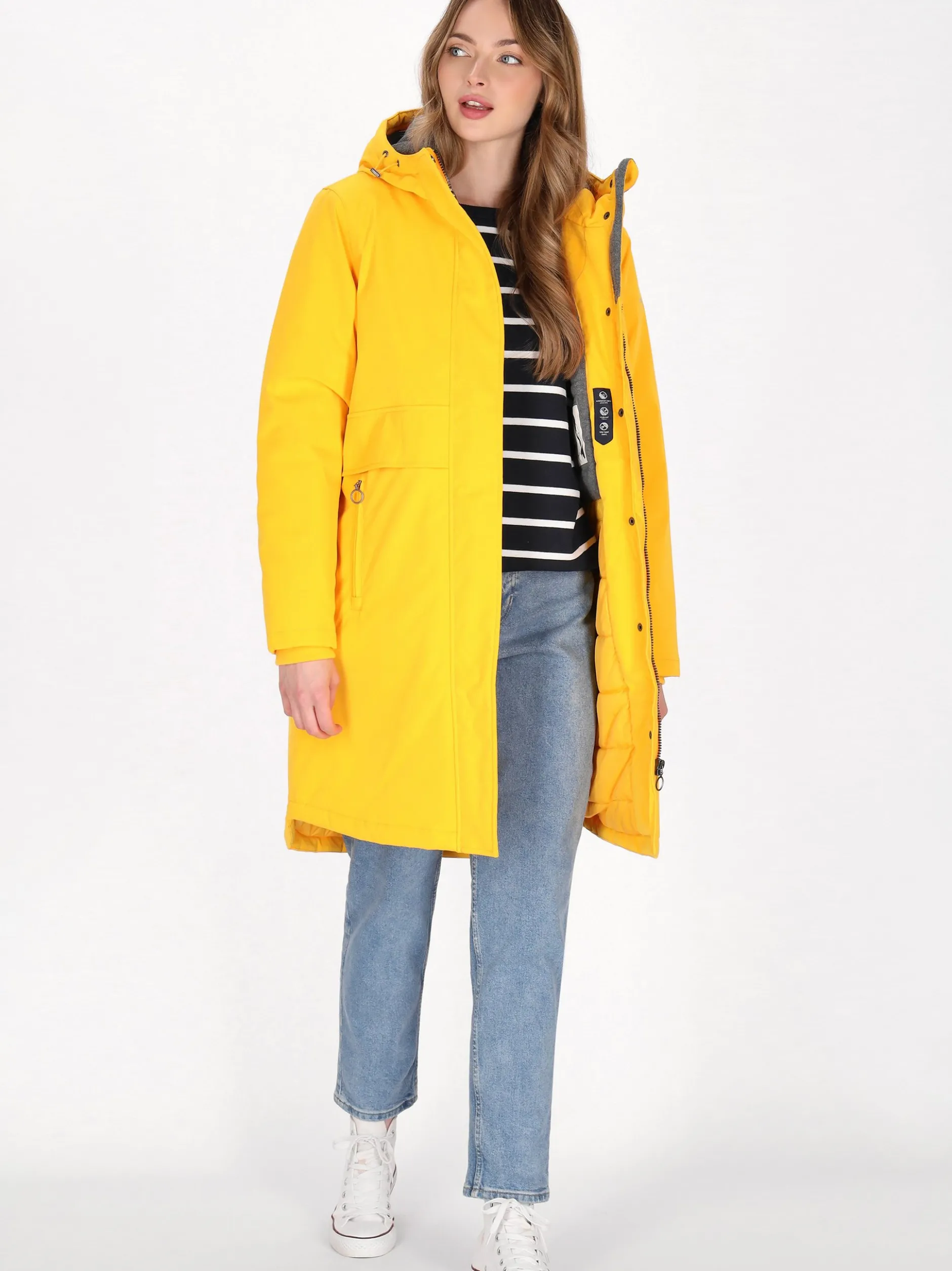 Dreimaster Damen Parka in gelb