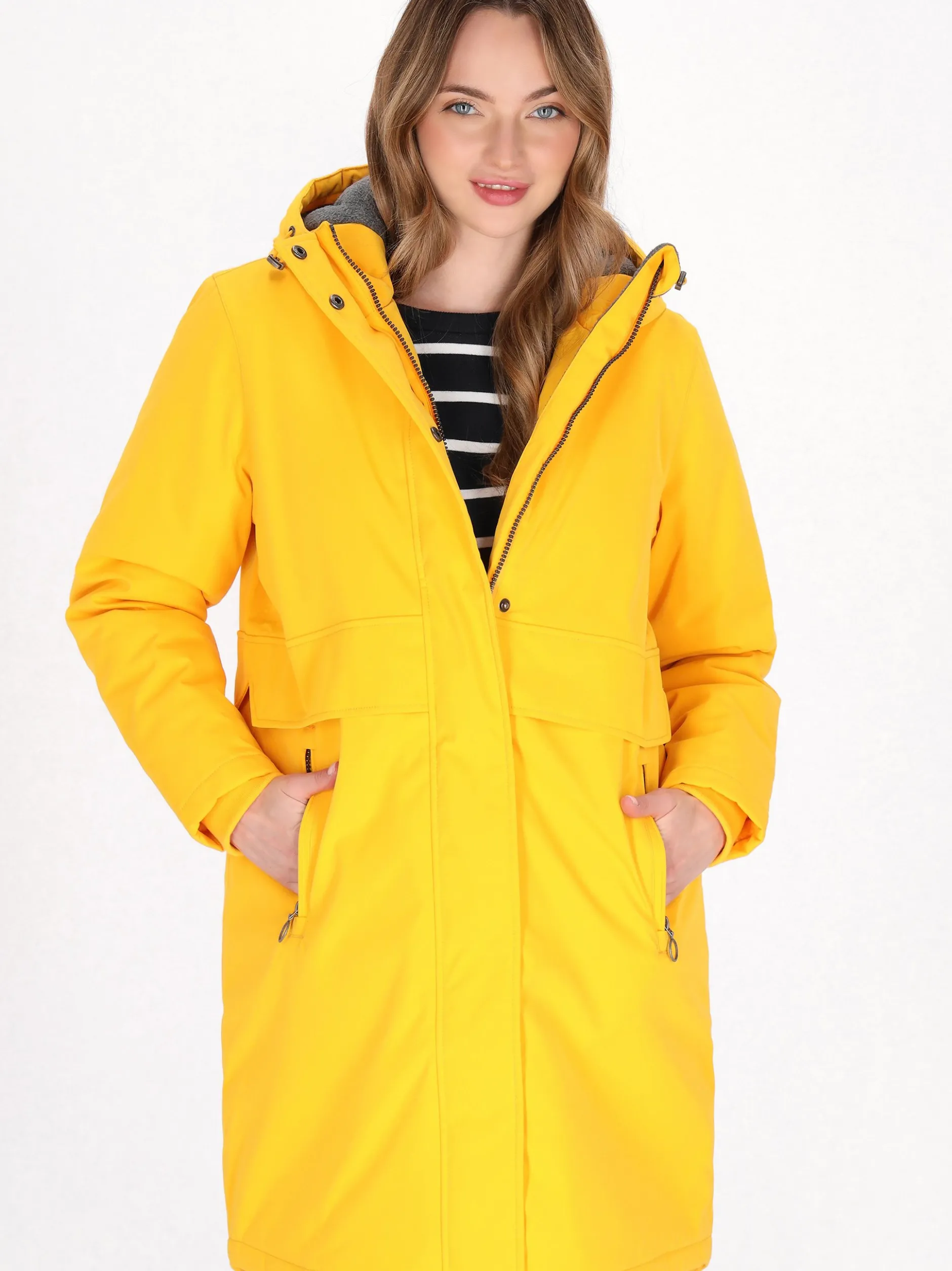 Dreimaster Damen Parka in gelb