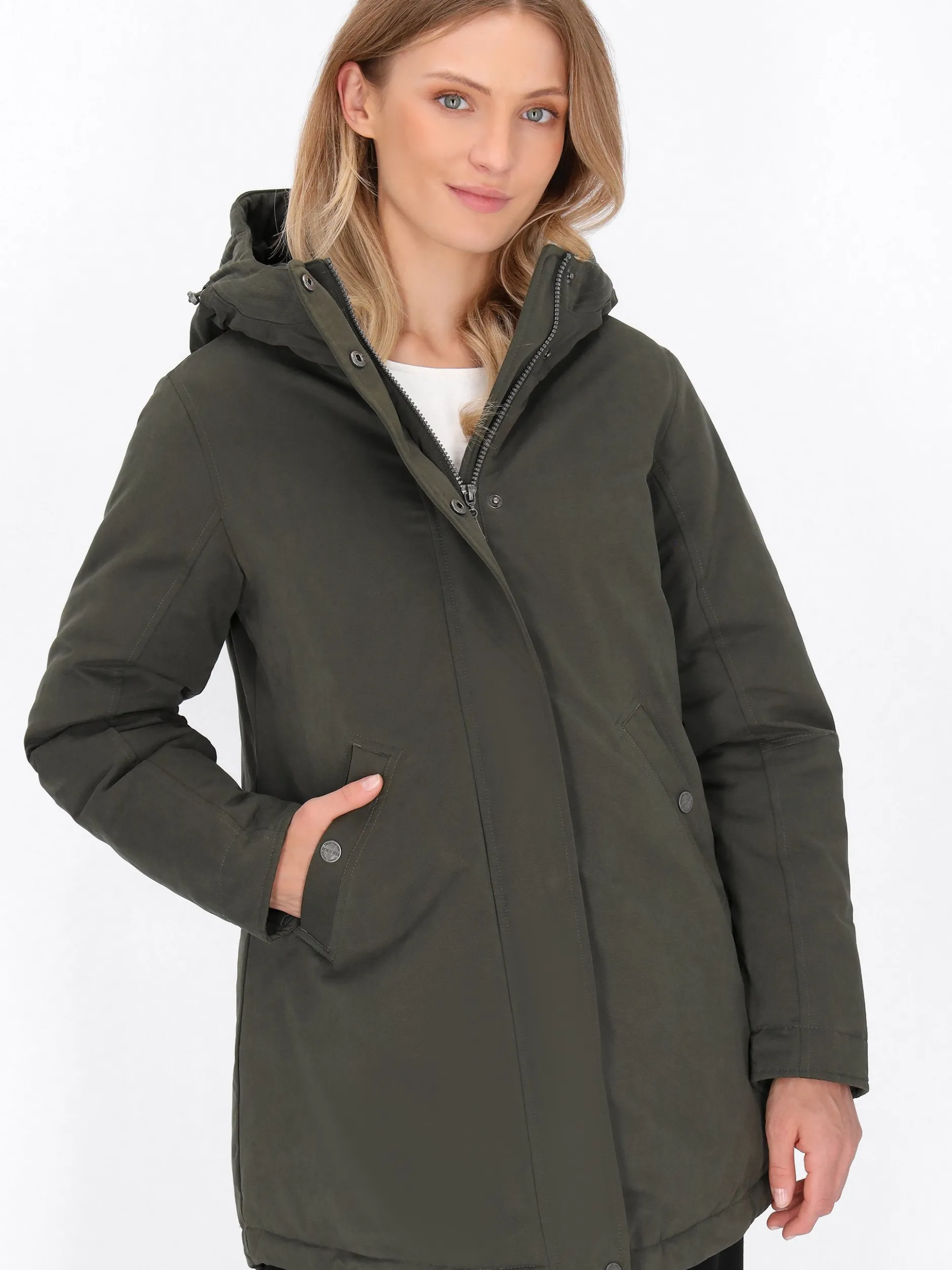 Dreimaster Damen Parka in oliv