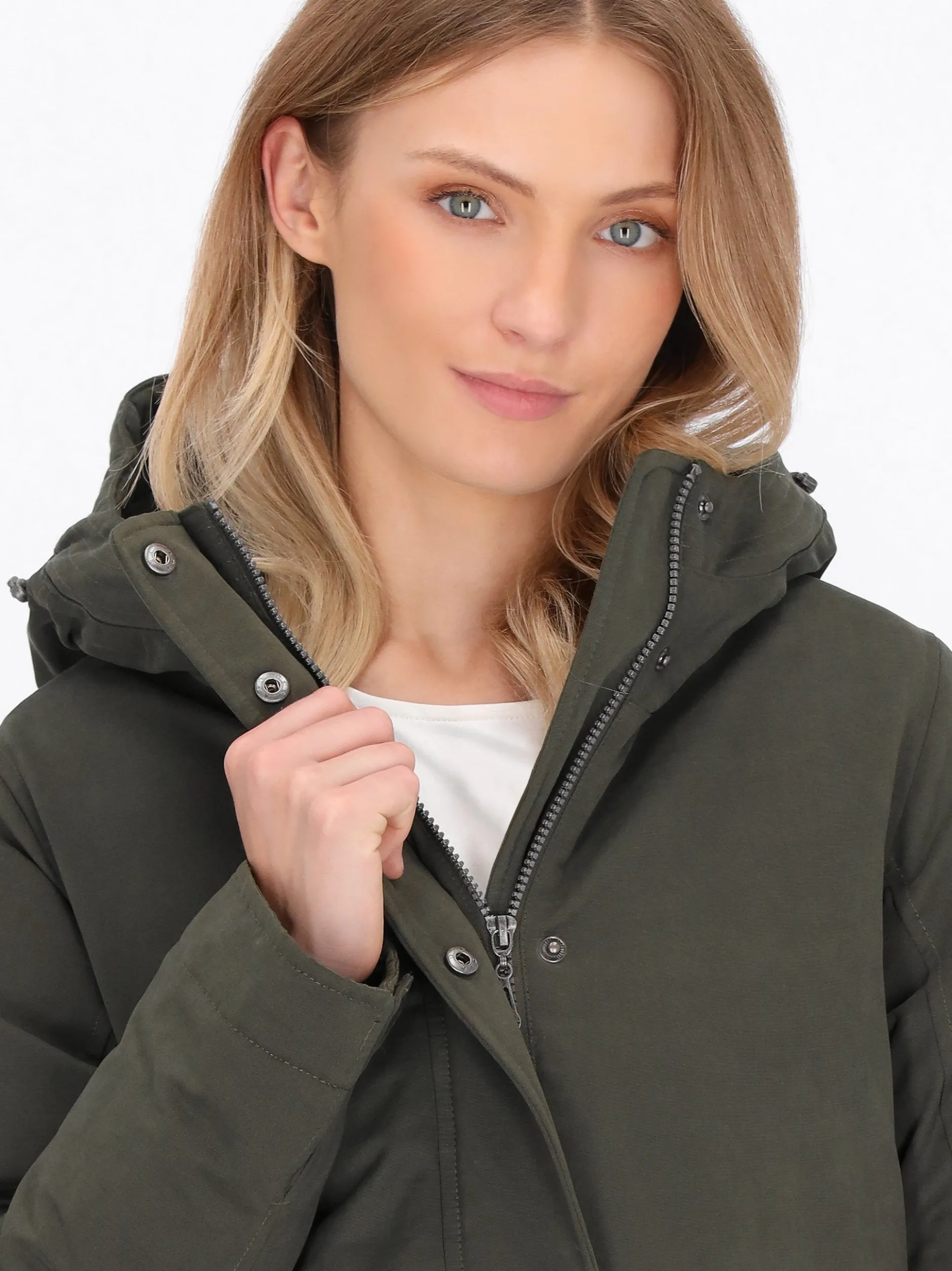 Dreimaster Damen Parka in oliv