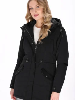 Dreimaster Damen Parka in schwarz