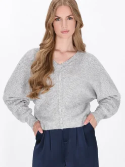 Dreimaster Damen Pullover in grau