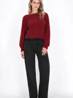 Dreimaster Damen Pullover in bordeaux