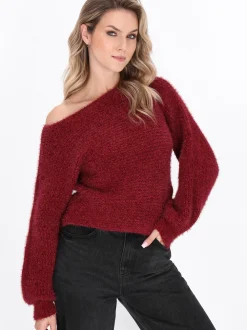 Dreimaster Damen Pullover in bordeaux