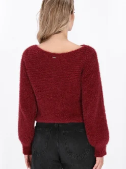 Dreimaster Damen Pullover in bordeaux