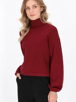 Dreimaster Damen Pullover in bordeaux