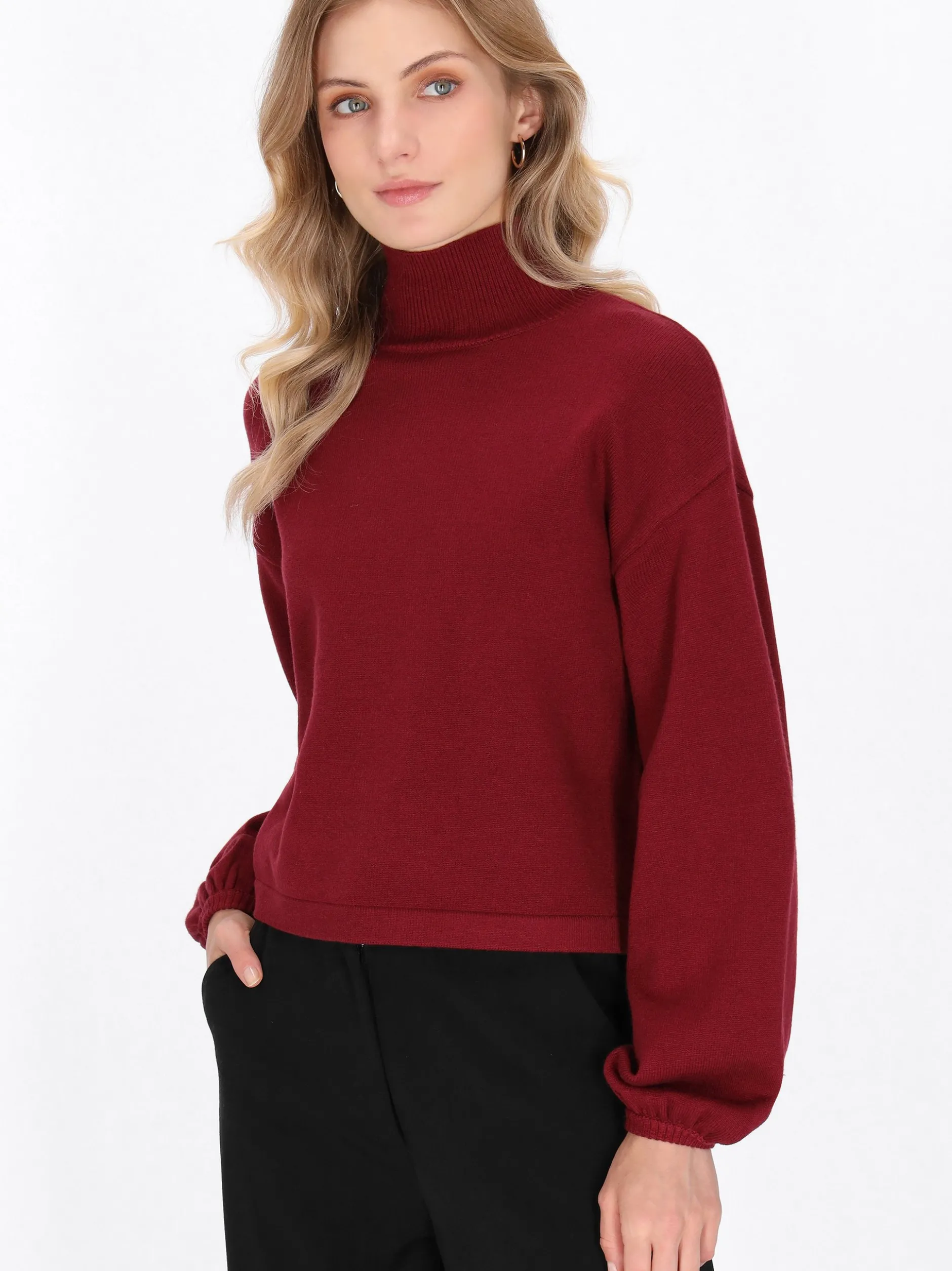 Dreimaster Damen Pullover in bordeaux