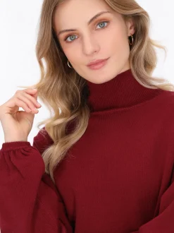 Dreimaster Damen Pullover in bordeaux