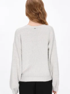Dreimaster Damen Pullover in grau