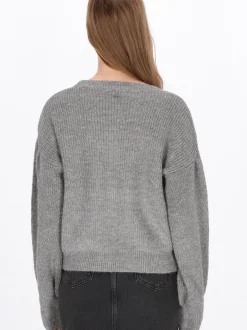 Dreimaster Damen Pullover in grau - Ausschnitt: Rundhals